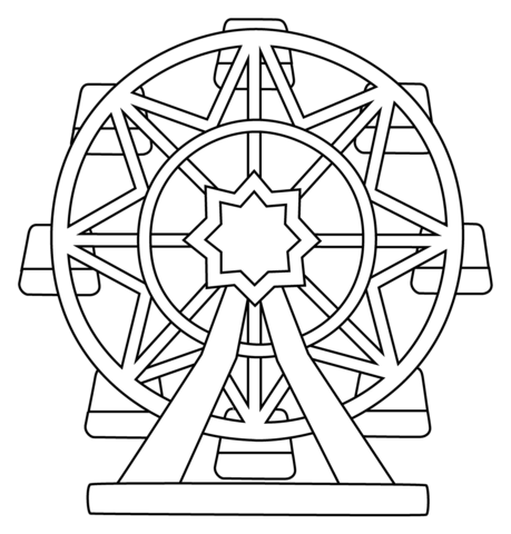 Ferris Wheel Emoji Coloring Page